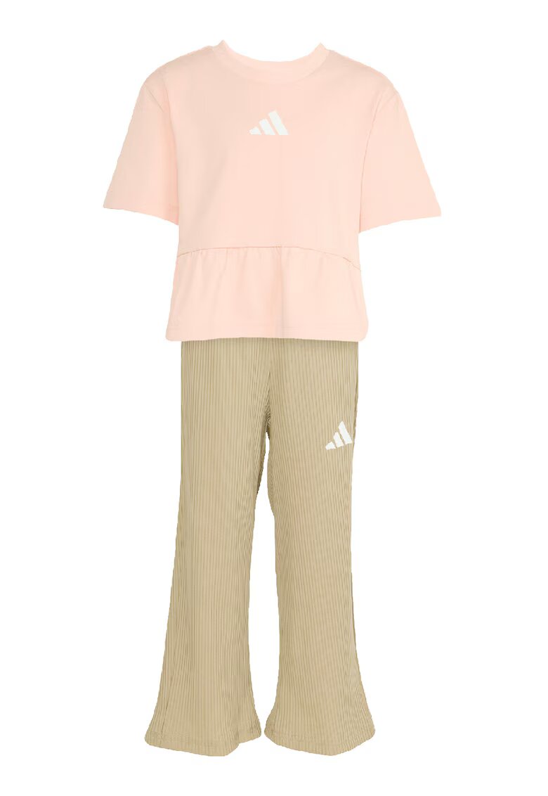 adidas Sportswear Set de tricou si pantaloni - 2 piese - Roz somon/Kaki