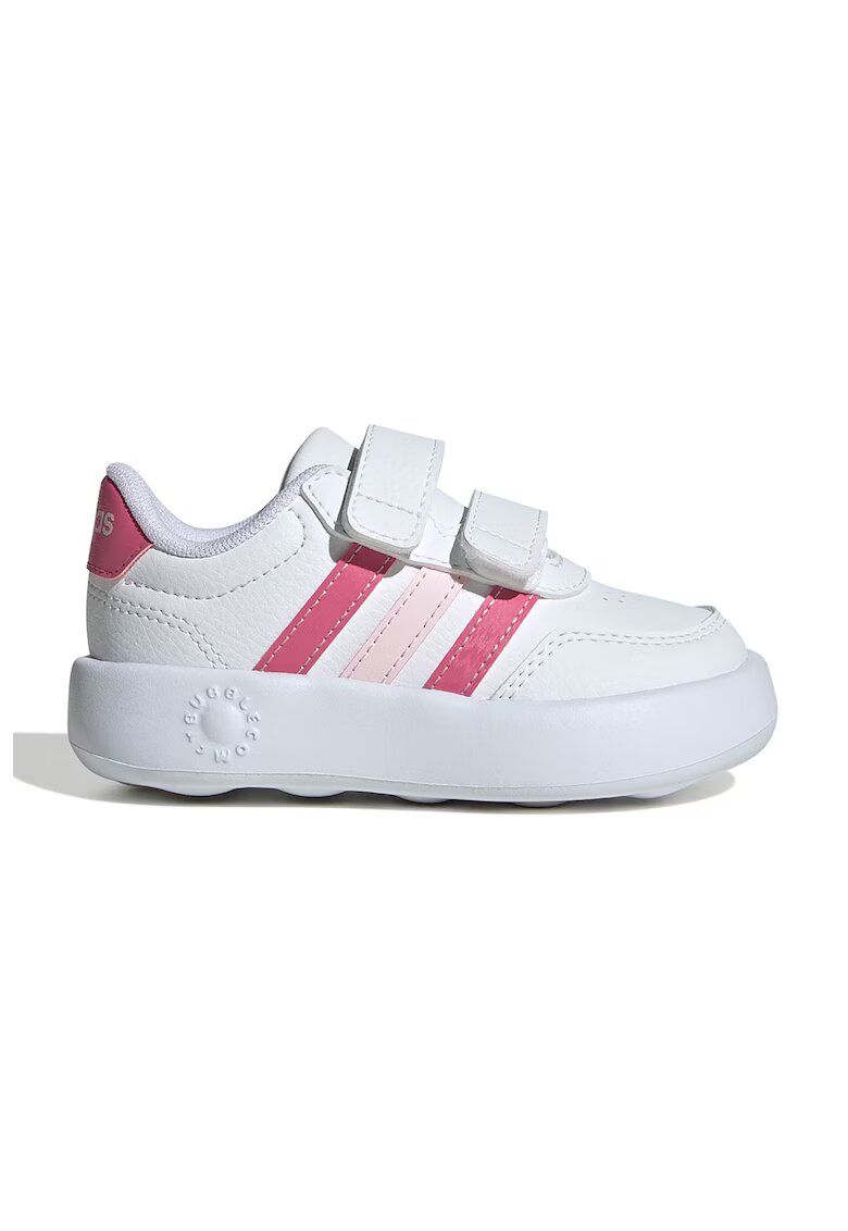 adidas Sportswear Tenisi Break Net 3.0 din piele ecologica cu velcro - Alb fildes/Roz aprins