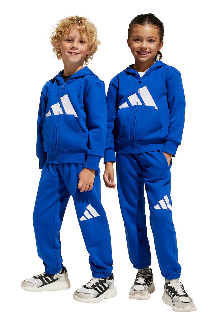adidas Sportswear Trening cu fermoar si gluga - Alb/Albastru royal