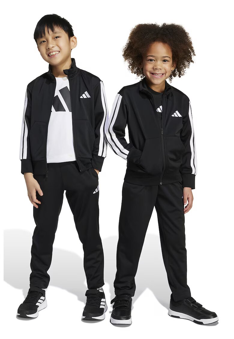 adidas Sportswear Trening cu fermoar si logo - Alb/Negru