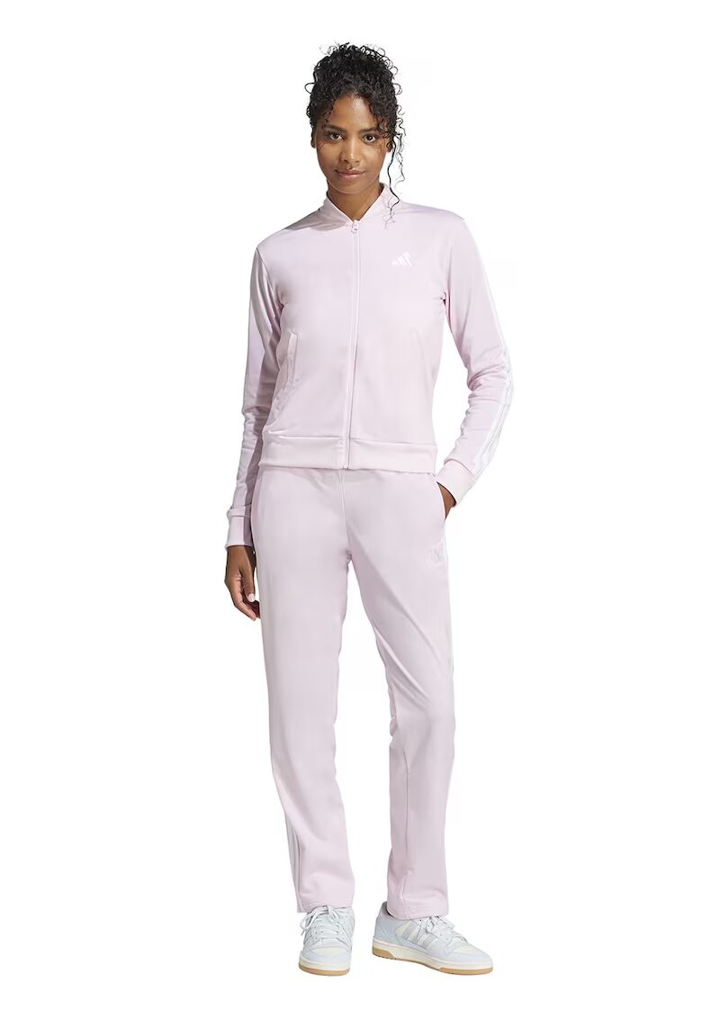 adidas Sportswear Trening cu logo si fermoar W ESS 3S TS - Roz pastel