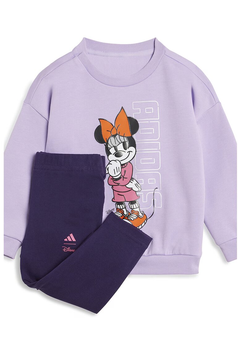 adidas Sportswear Trening din amestec de bumbac cu logo si imprimeu Minnie Mouse - Portocaliu stins/Lila/Alb optic