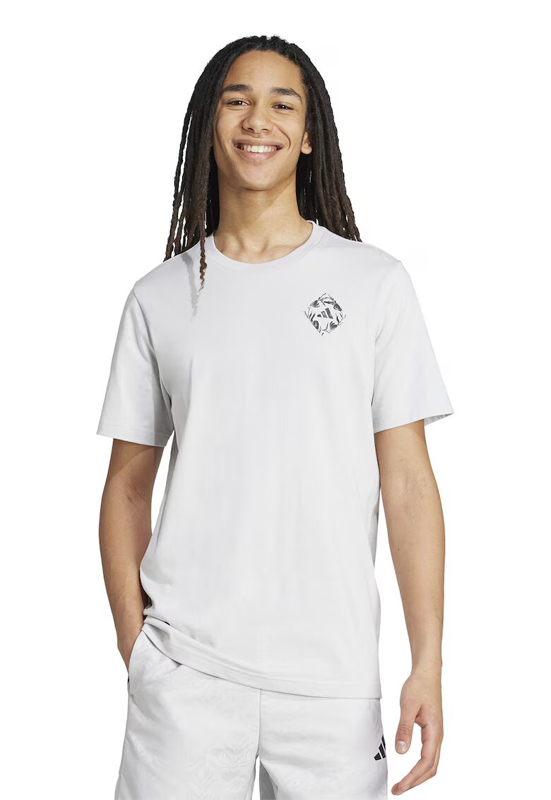 adidas Sportswear Tricou cu imprimeu pe partea din spate - Alb fildes