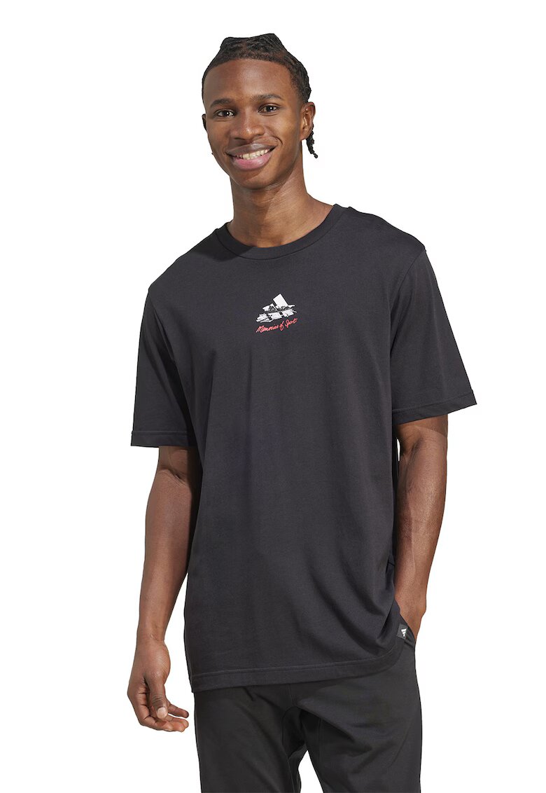 adidas Sportswear Tricou cu imprimeu pe partea din spate Gallery - Alb murdar/Gri antracit