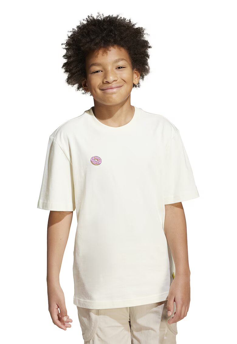 adidas Sportswear Tricou cu imprimeu Simpsons - Roz pastel/Crem