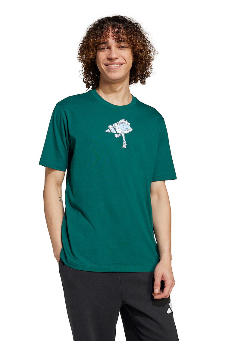 adidas Sportswear Tricou cu logo C Earth - Verde/Alb murdar