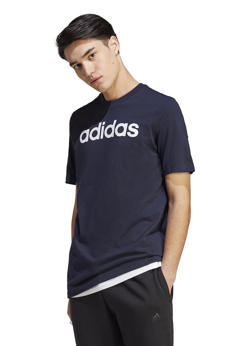 adidas Sportswear Tricou de bumbac cu imprimeu logo Essentials - Bleumarin