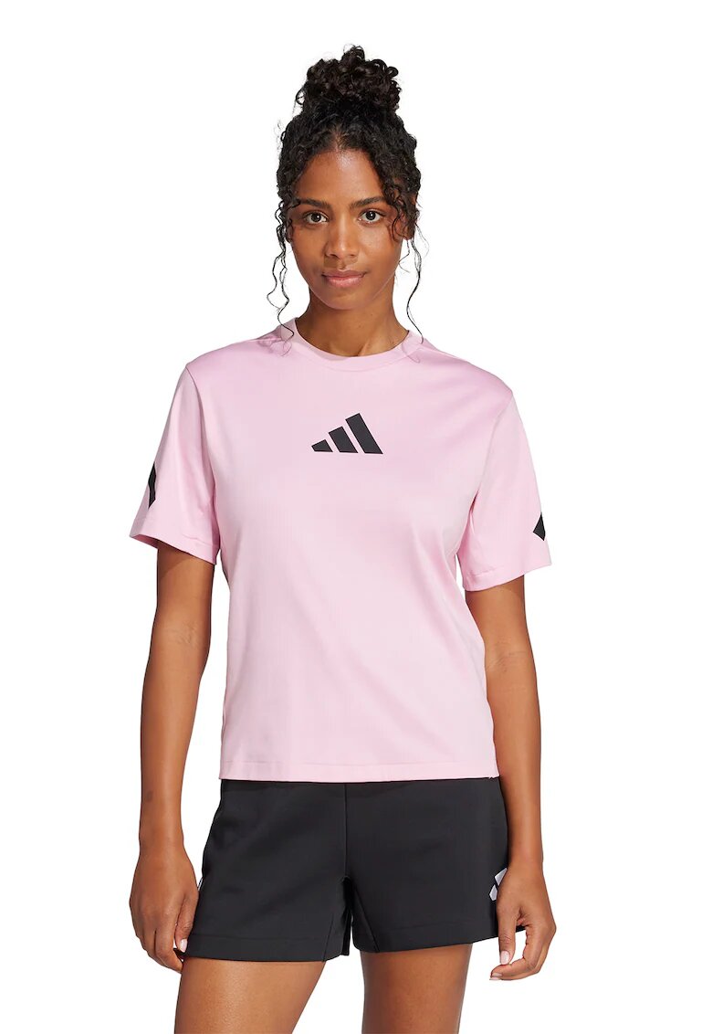 adidas Sportswear Tricou de bumbac cu imprimeu logo Z.N.E. - Negru/Roz pastel