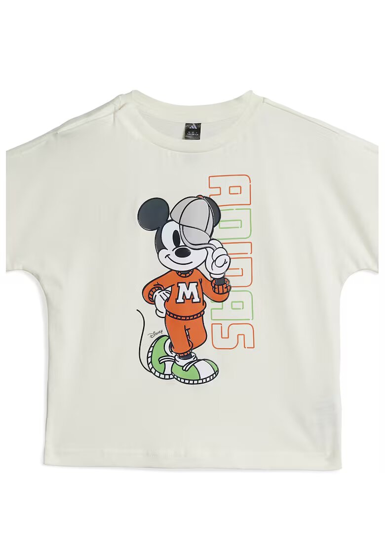 adidas Sportswear Tricou de bumbac cu logo si imprimeu grafic - Portocaliu stins/Verde pal/Alb optic