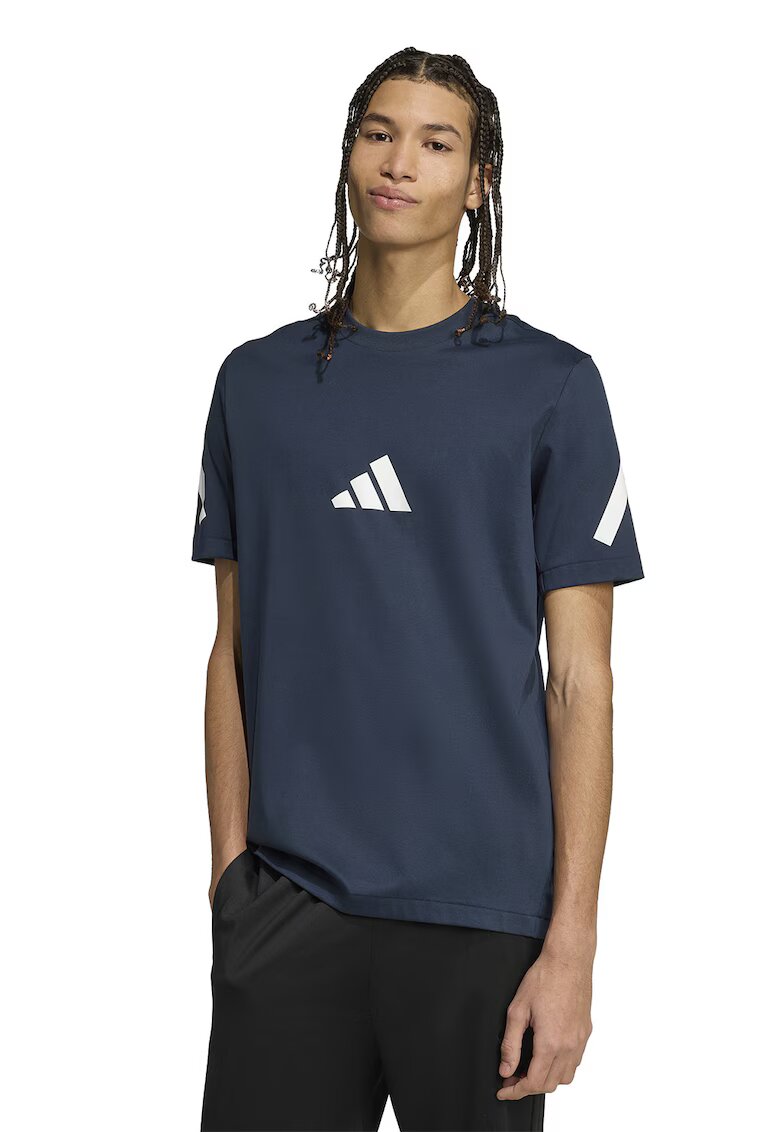 adidas Sportswear Tricou de bumbac cu model monograma Z.N.E - Alb/Bleumarin