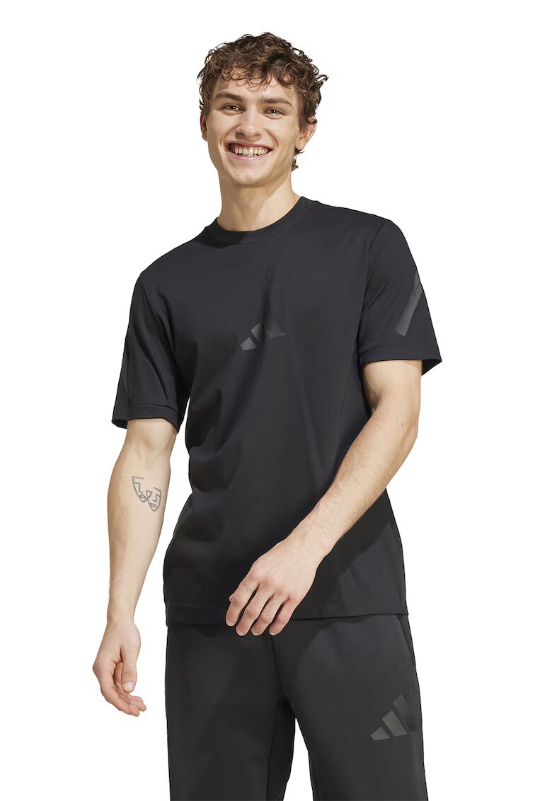 adidas Sportswear Tricou de bumbac cu model monograma Z.N.E - Negru