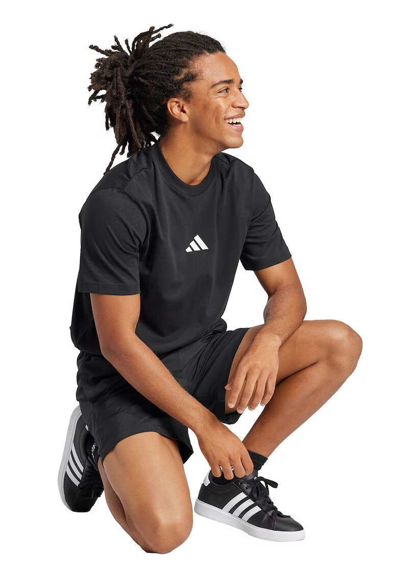 adidas Sportswear Tricou din bumbac Essentials - Alb/Negru