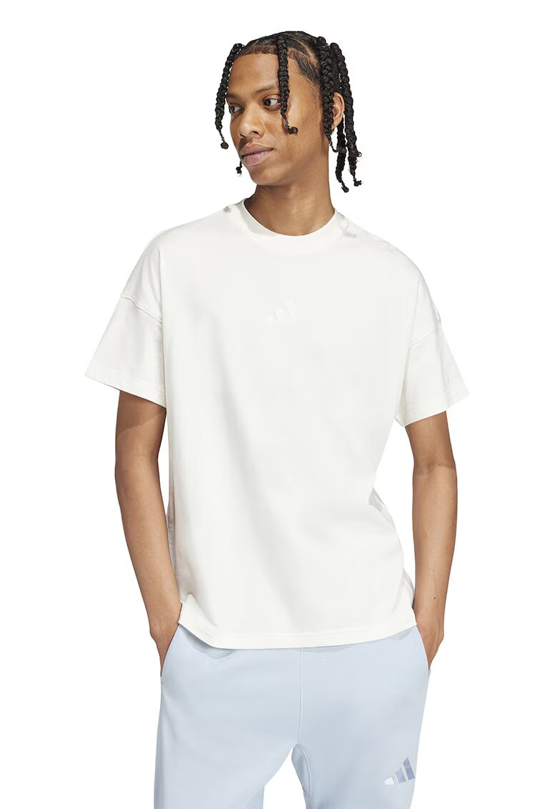 adidas Sportswear Tricou lejer cu decolteu la baza gatului All Szn - Alb murdar