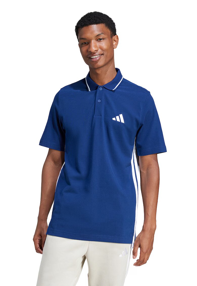adidas Sportswear Tricou polo cu logo - Alb/Albastru inchis
