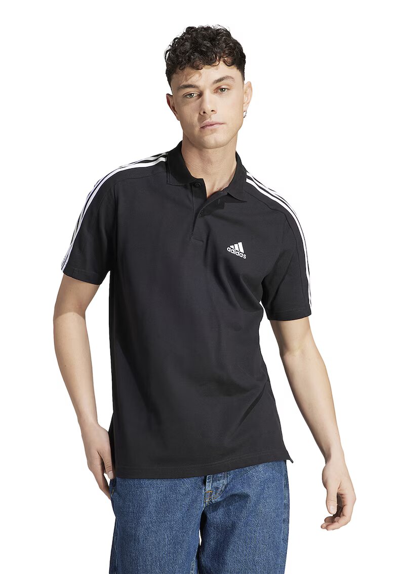 adidas Sportswear Tricou polo cu logo - Negru
