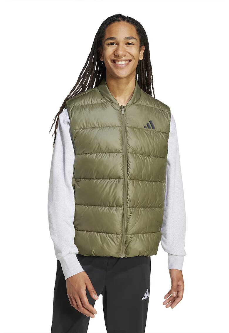 adidas Sportswear Vesta cu fermoar si logo - Kaki