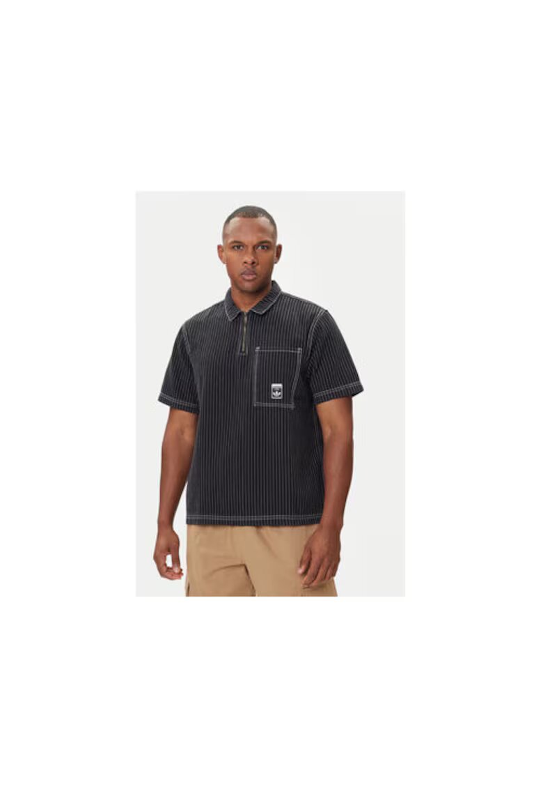 adidas Tricou polo din bumbac cu striatii