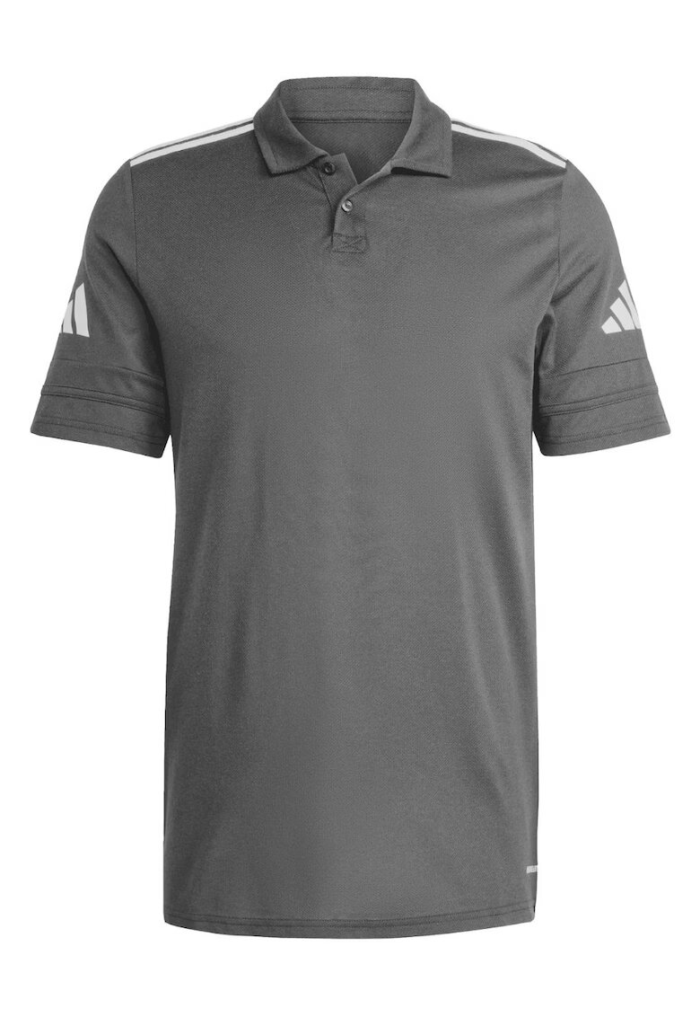 adidas Tricou polo Squadra 25 - gri - poliester reciclat - pentru barbati - cu guler si inchidere cu nasturi -