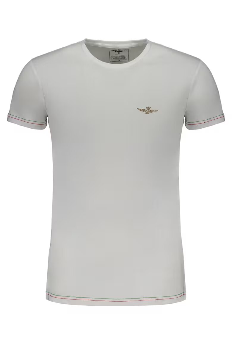 Aeronautica Militare Tricou barbati - 95% bumbac - 5% elastan - Alb - 2XL - SCOTI003J508