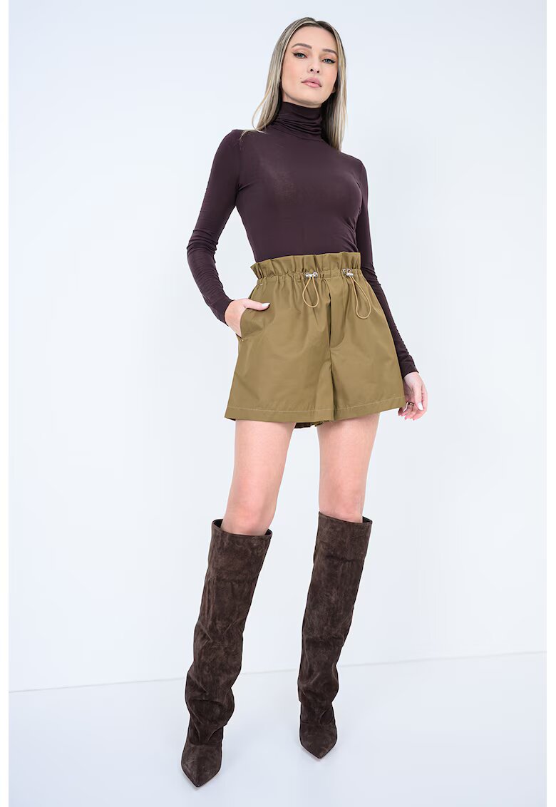 AGOLDE Pantaloni scurti cu talie inalta Lydia - Galben mustar
