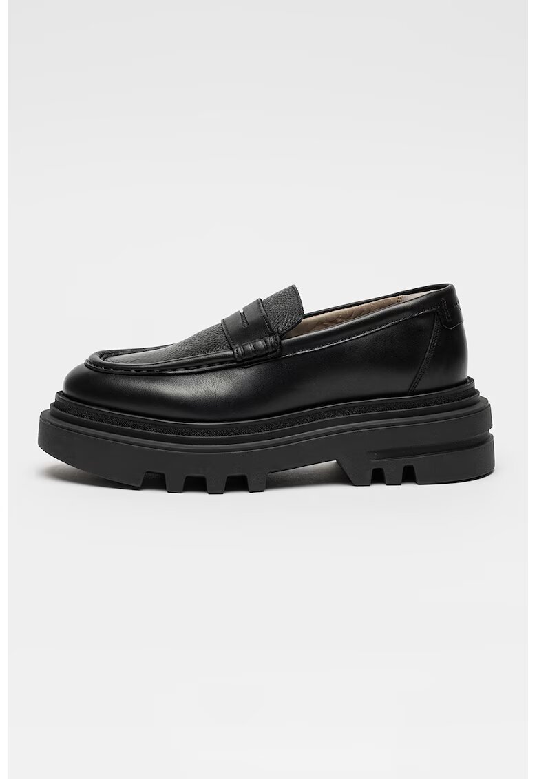 AllSaints Pantofi loafer cu toc masiv - Negru