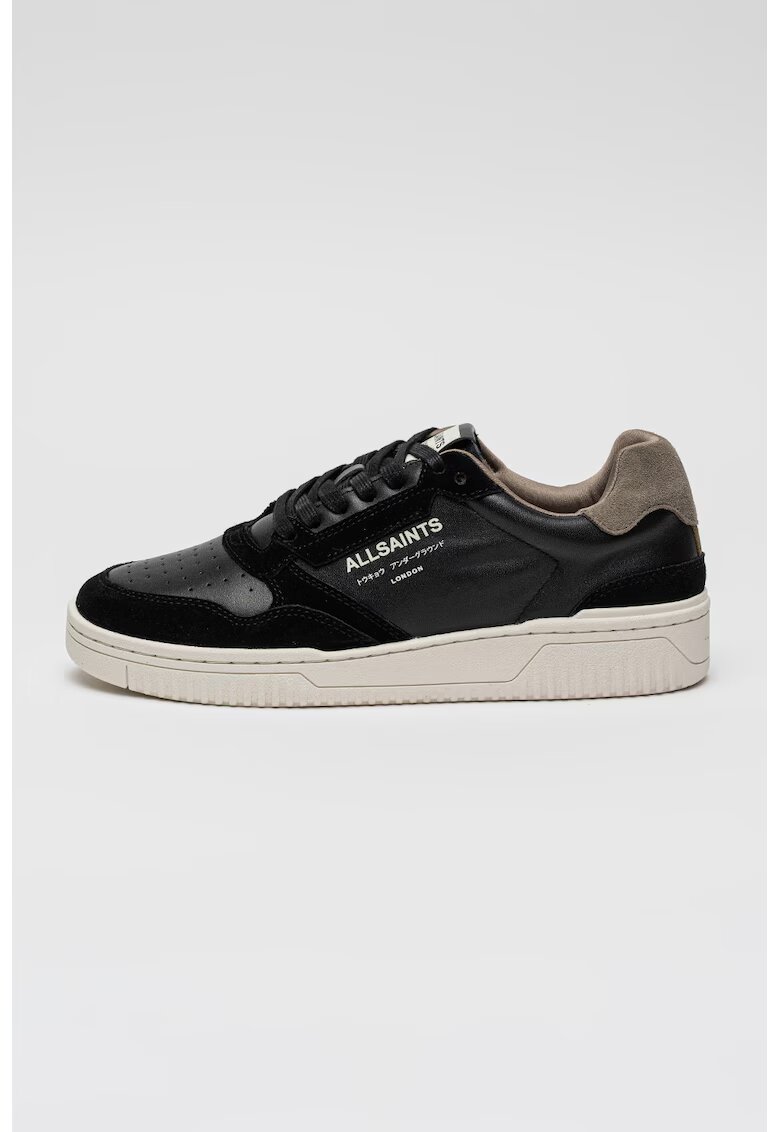 AllSaints Pantofi sport cu insertii din piele intoarsa - Negru/Gri inchis