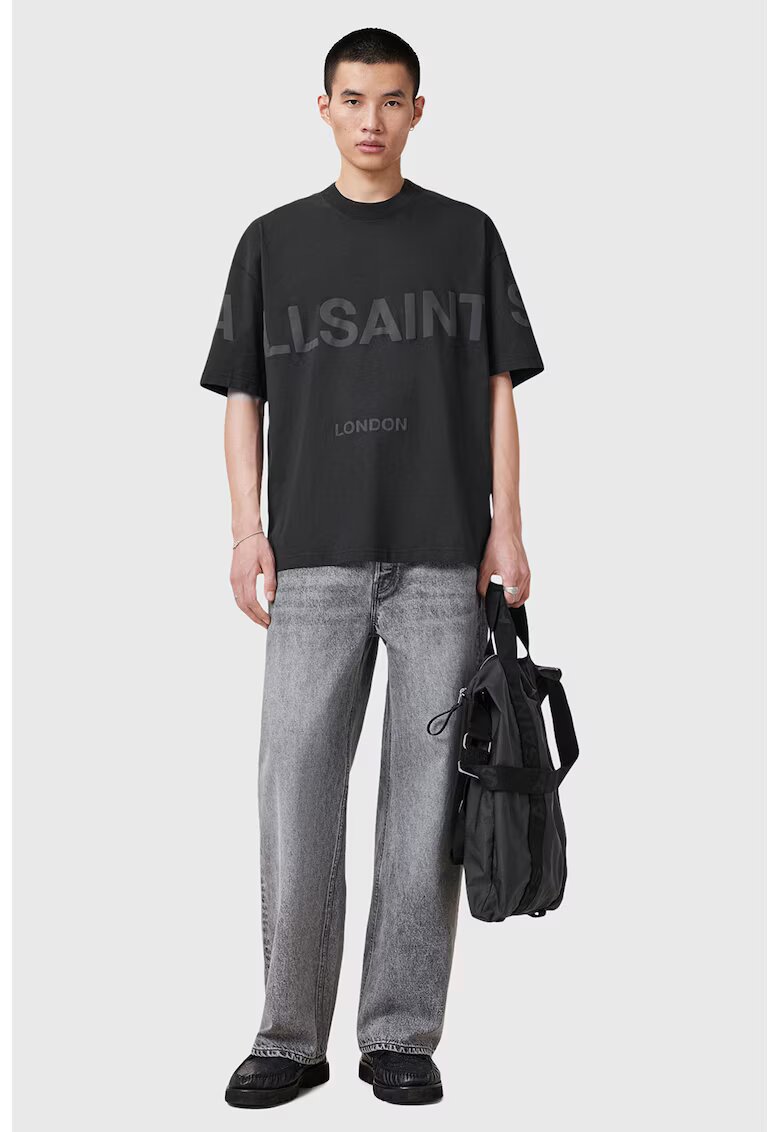 AllSaints Tricou lejer cu imprimeu logo - Negru
