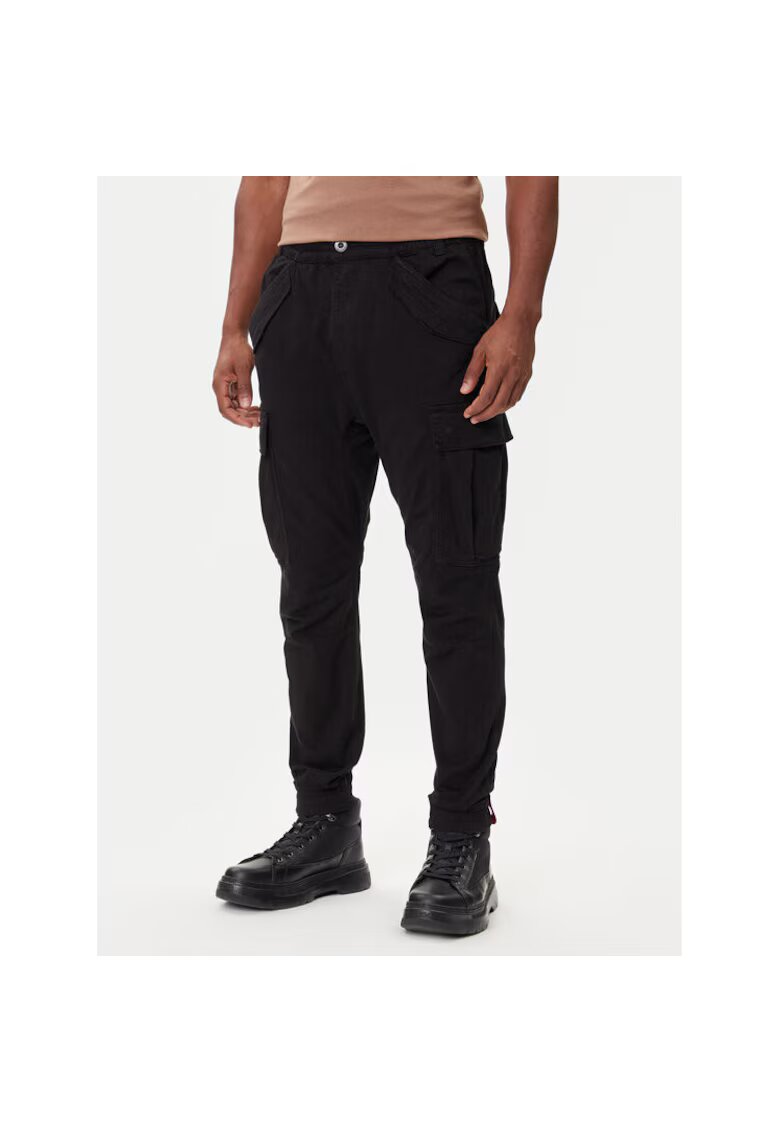 ALPHA INDUSTRIES Pantaloni sport barbati - bumbac/elastan - negru