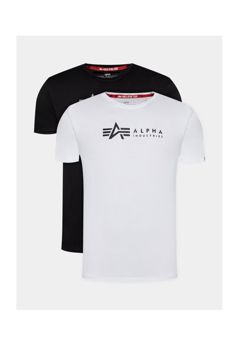 ALPHA INDUSTRIES Set 2 tricouri barbati - 303301583 - Bumbac - Alb - Alb