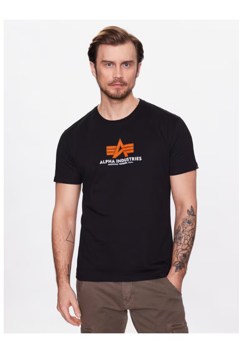 ALPHA INDUSTRIES Tricou barbati - 302285419 - Bumbac - Negru