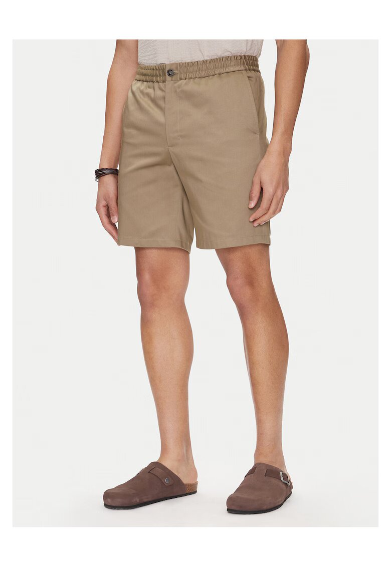 AMI Paris Pantaloni scurti barbati kaki - bumbac