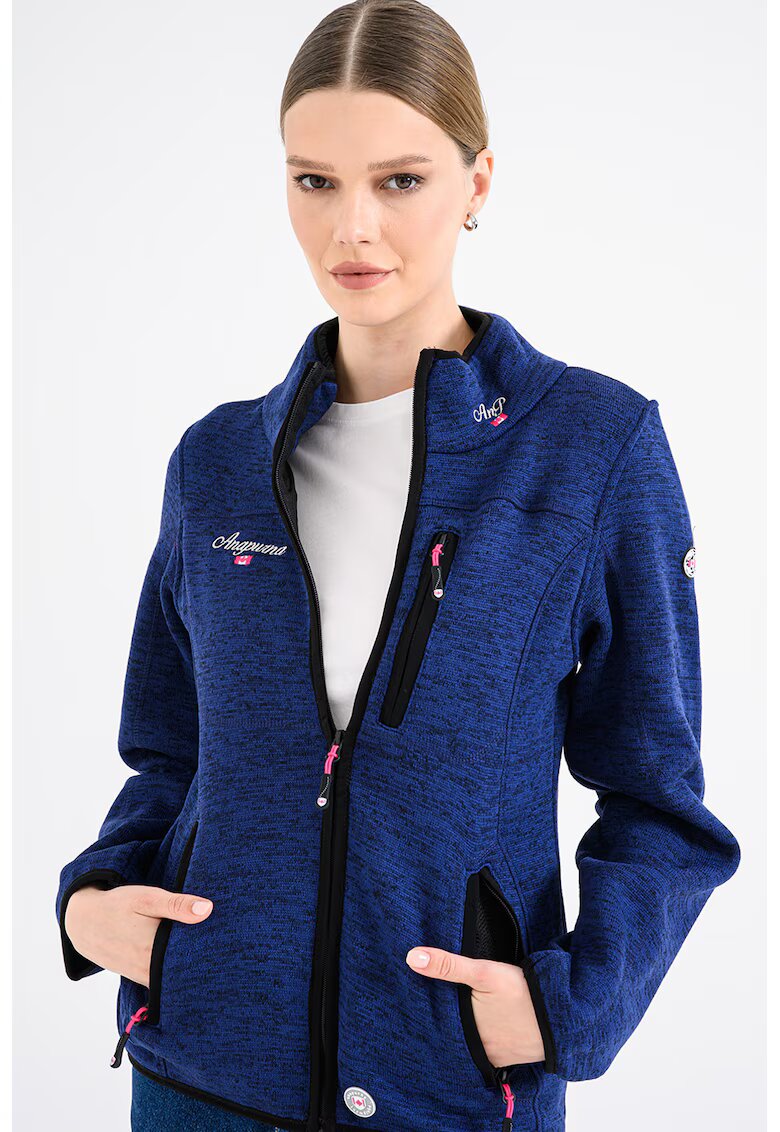 Anapurna Bluza de trening cu fermoar si logo Tedenana - Negru/Bleumarin