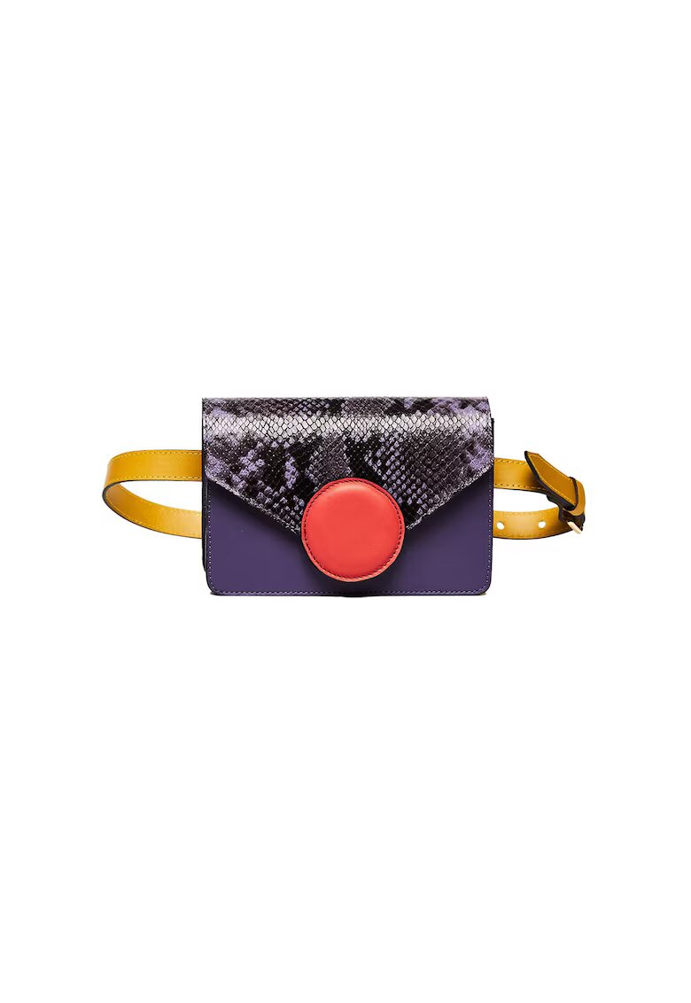 ANNA FELLINI Geanta Cora Dama Piele naturala - mov-galben-coral