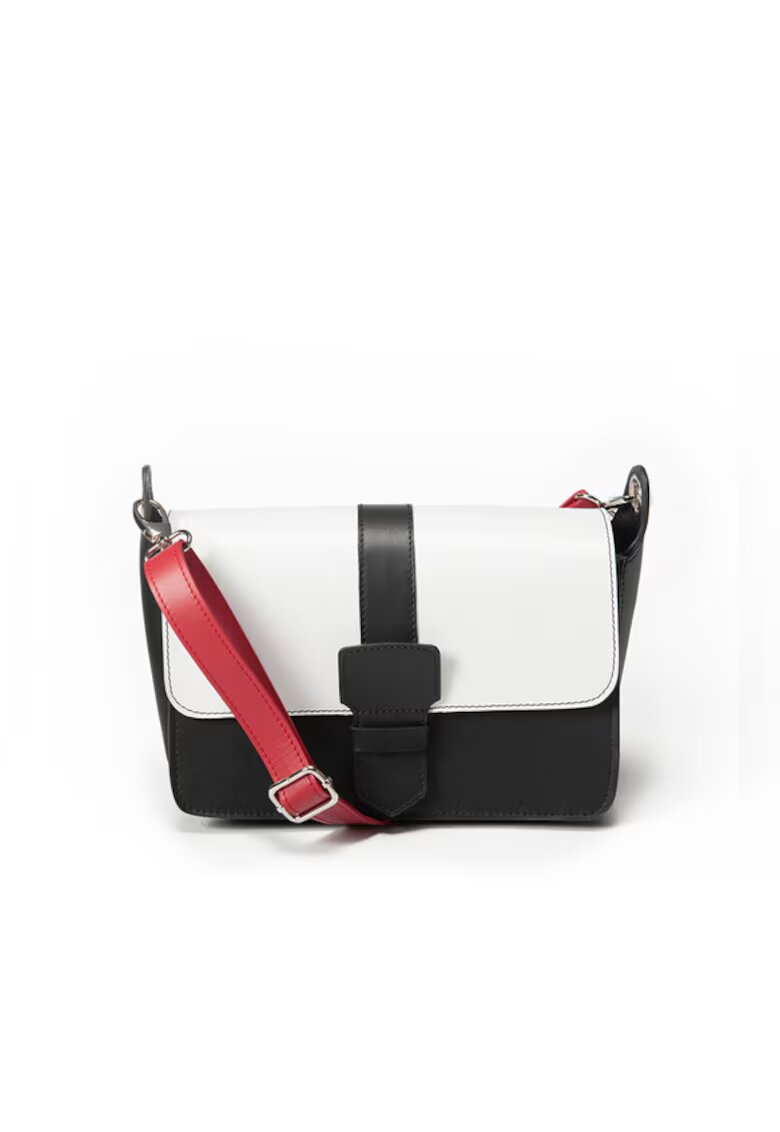 ANNA FELLINI Geanta dama piele - Adora - alb - 27x14x18 cm