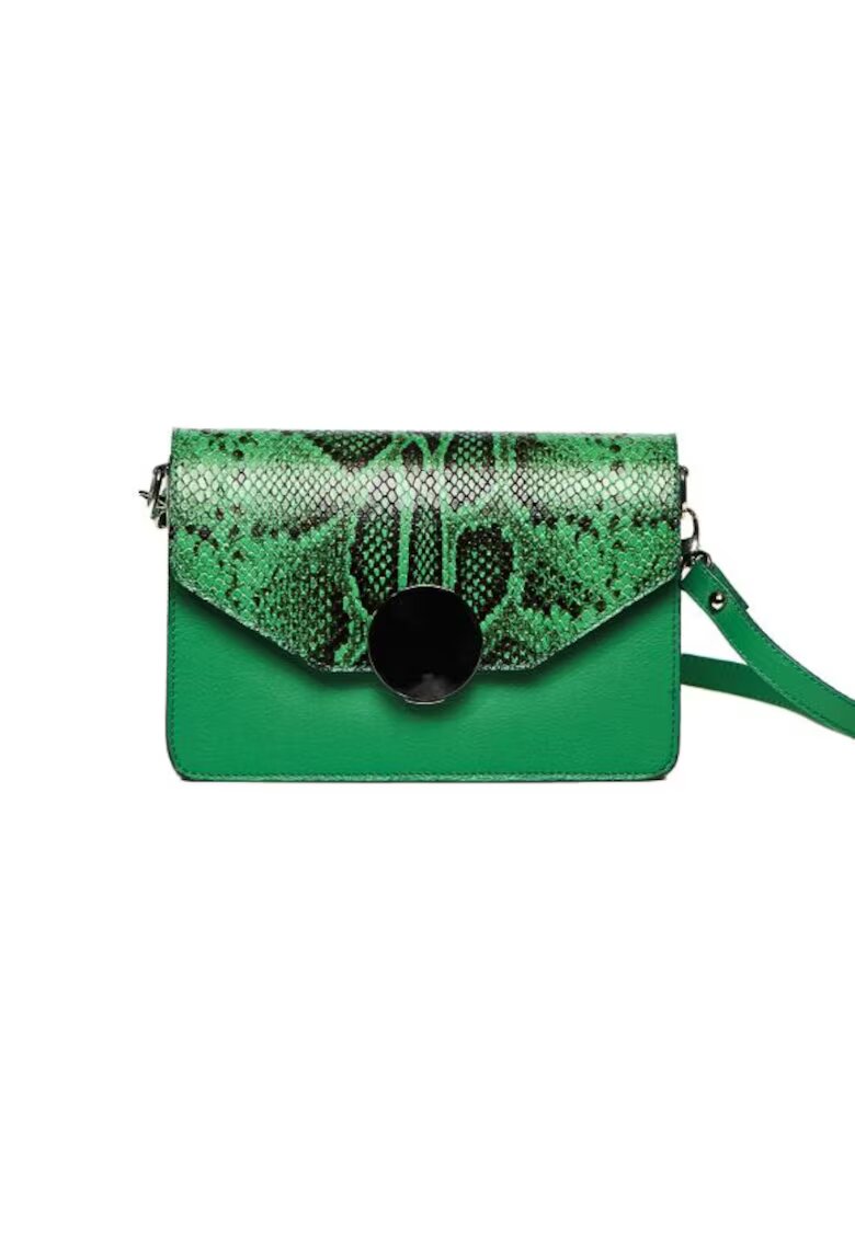 ANNA FELLINI Geanta dama piele - Carmen - verde - 22x10x15 cm