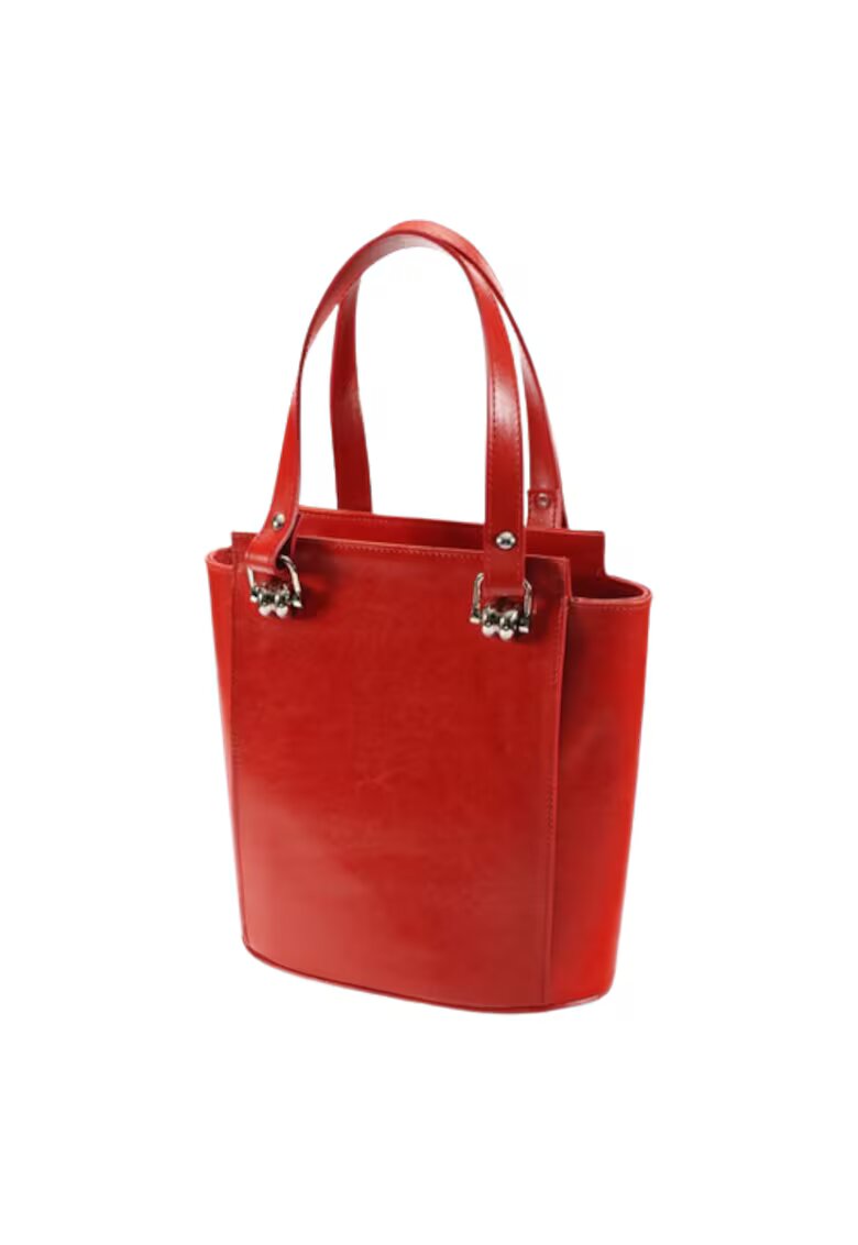 ANNA FELLINI Geanta dama piele - Elisabeth 8 - rosu - 25x14x27 cm