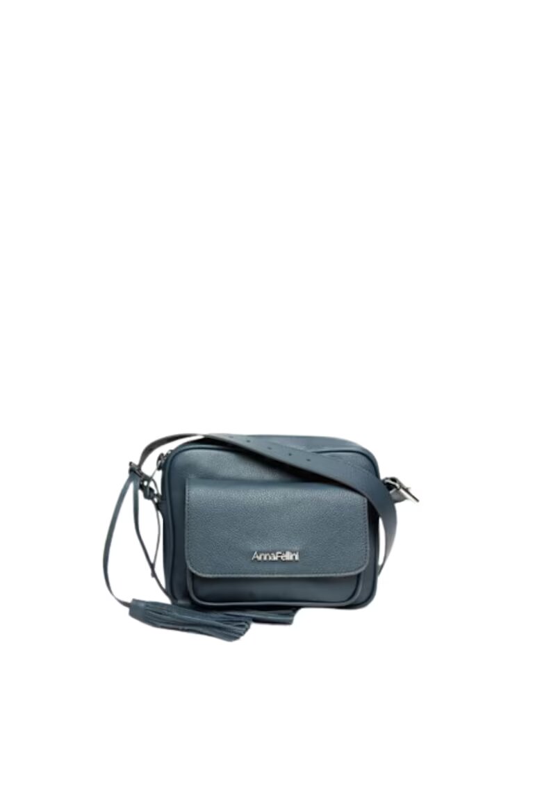 ANNA FELLINI Geanta dama piele - Lucy - gri inchis - 22x10x17 cm