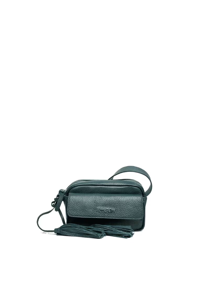 ANNA FELLINI Geanta dama piele - Thea - verde - 30x9x13 cm