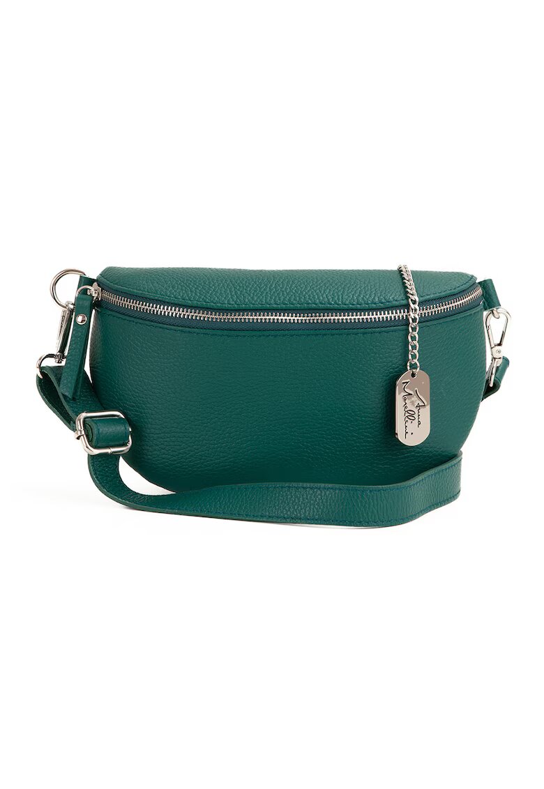 Anna Morellini Borseta din piele Berenice - Verde aquamarin