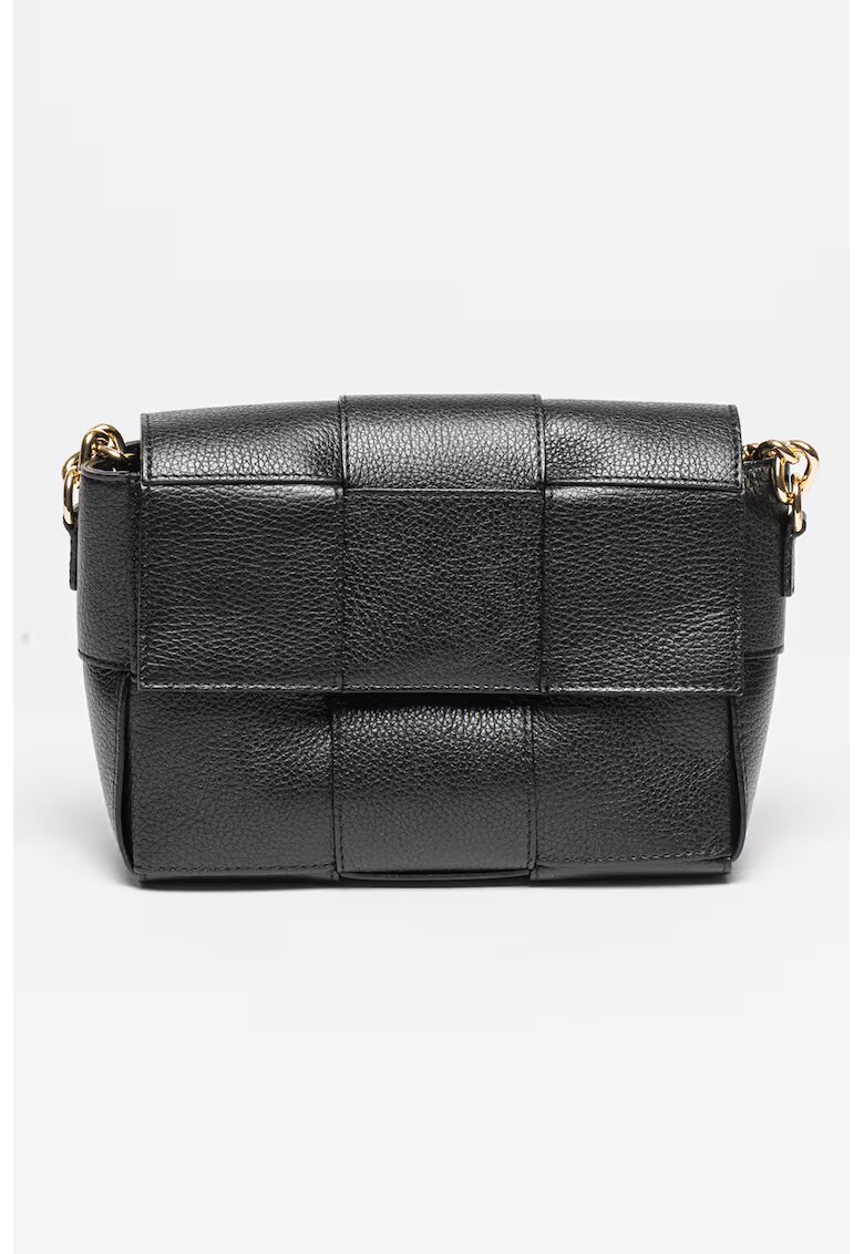 Antonia Moretti Geanta crossbody din piele cu aspect impletit - Negru