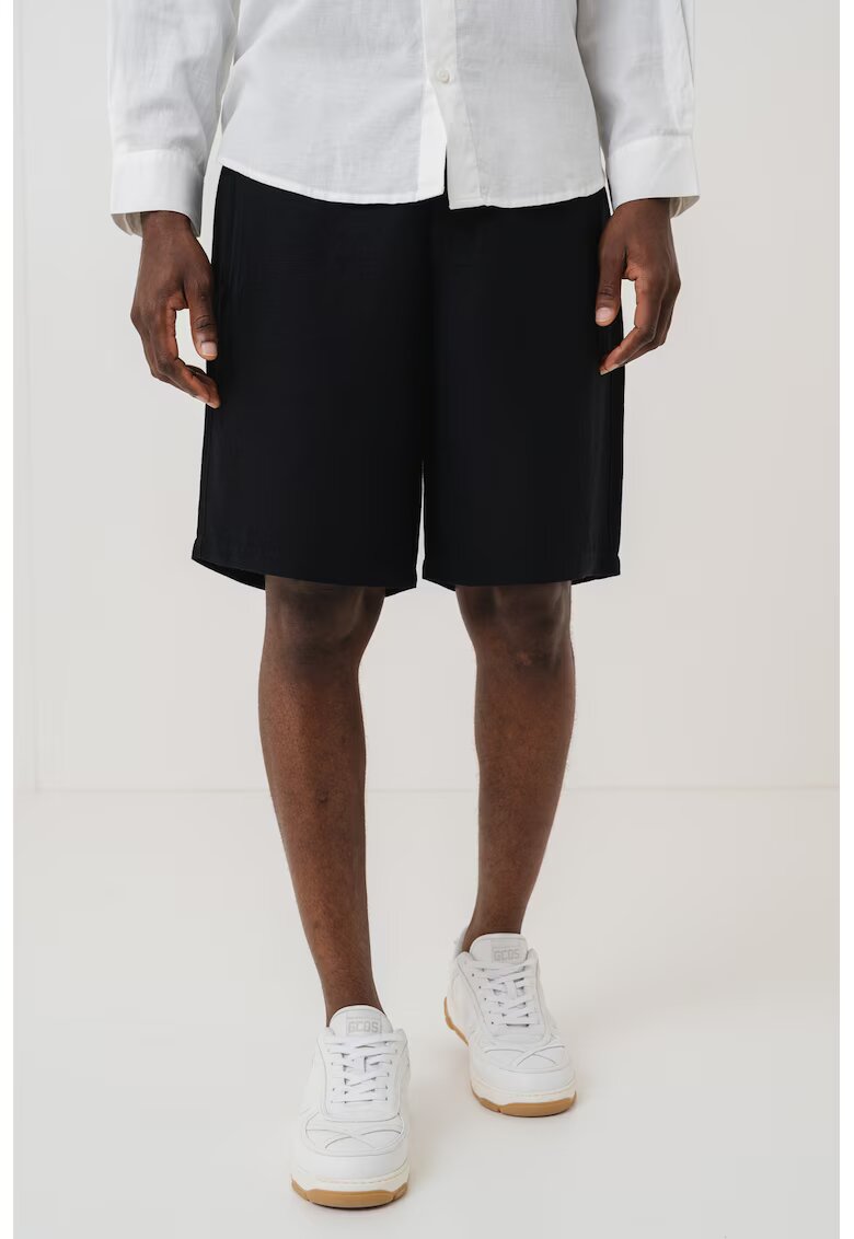 Armani Exchange Bermude din amestec de in - Negru