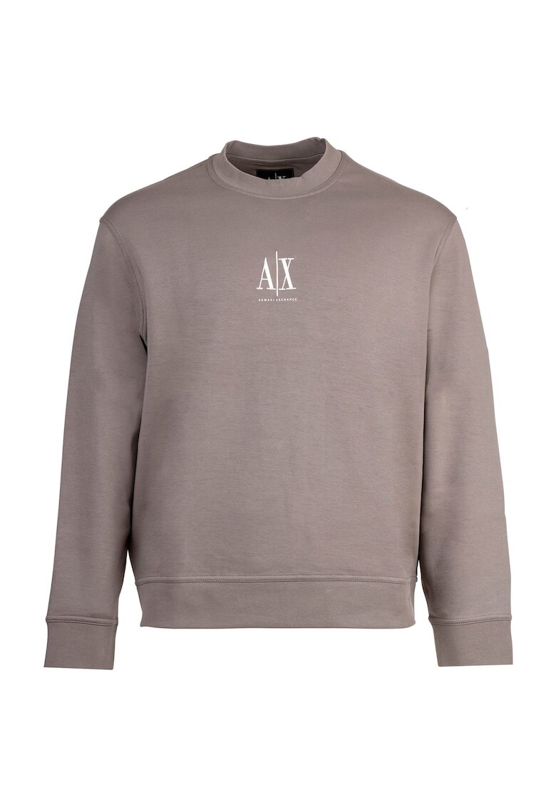 Armani Exchange Bluza de trening cu detaliu cu broderie logo - Bej