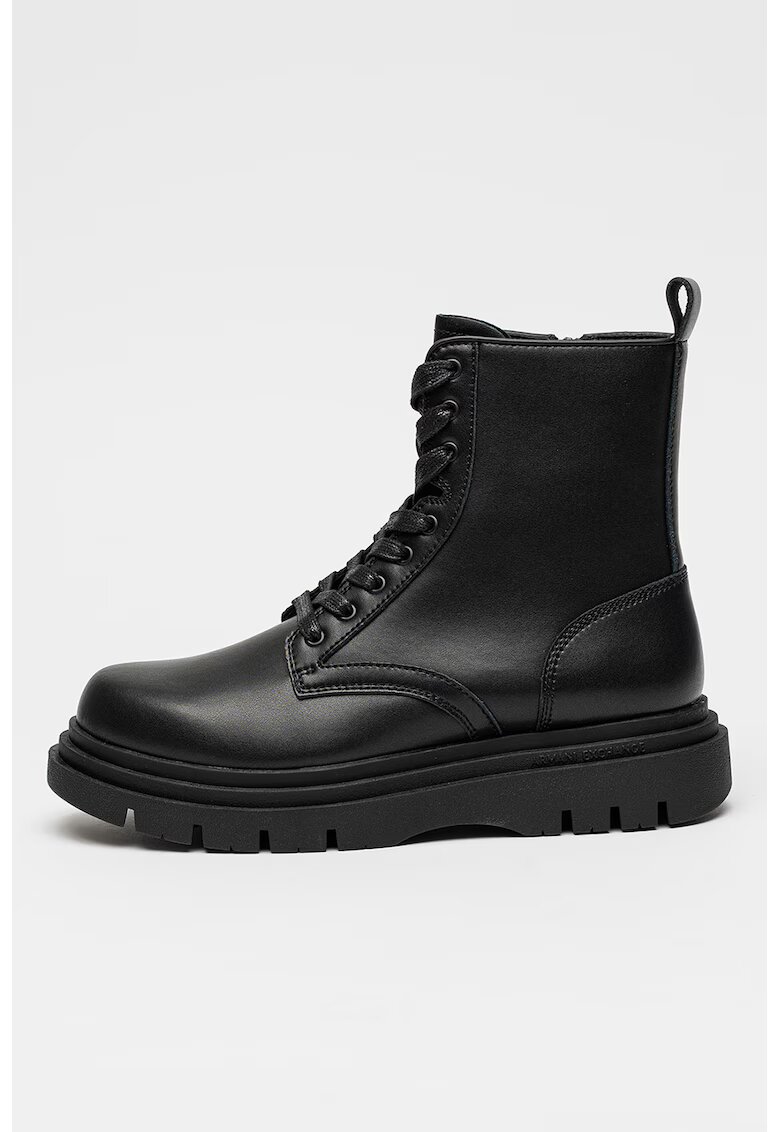 Armani Exchange Bocanci de piele cu sireturi - Negru