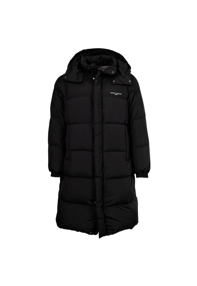 Armani Exchange Geaca lunga si matlasata - Negru