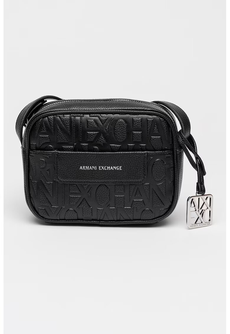 Armani Exchange Geanta crossbody de piele ecologica cu logo stantat Liz - Negru
