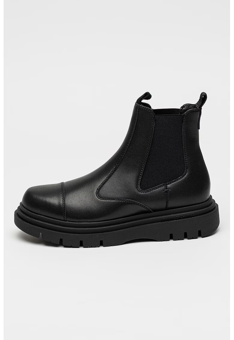Armani Exchange Ghete Chealsea de piele - Negru
