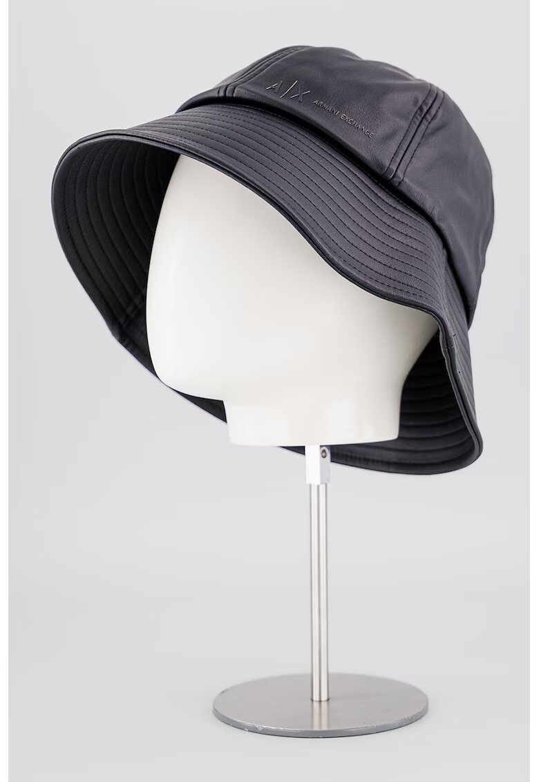 Armani Exchange Palarie bucket de piele ecologica - Negru