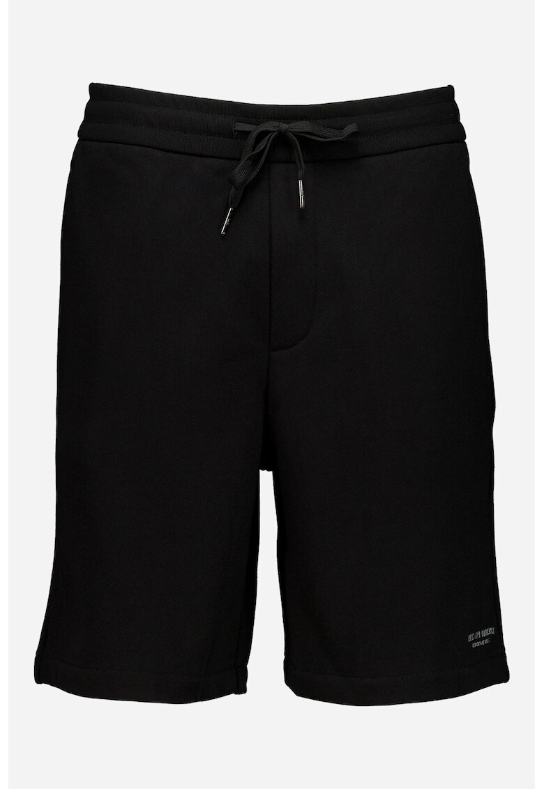 Armani Exchange Pantaloni scurti uni din bumbac cu snur - Negru