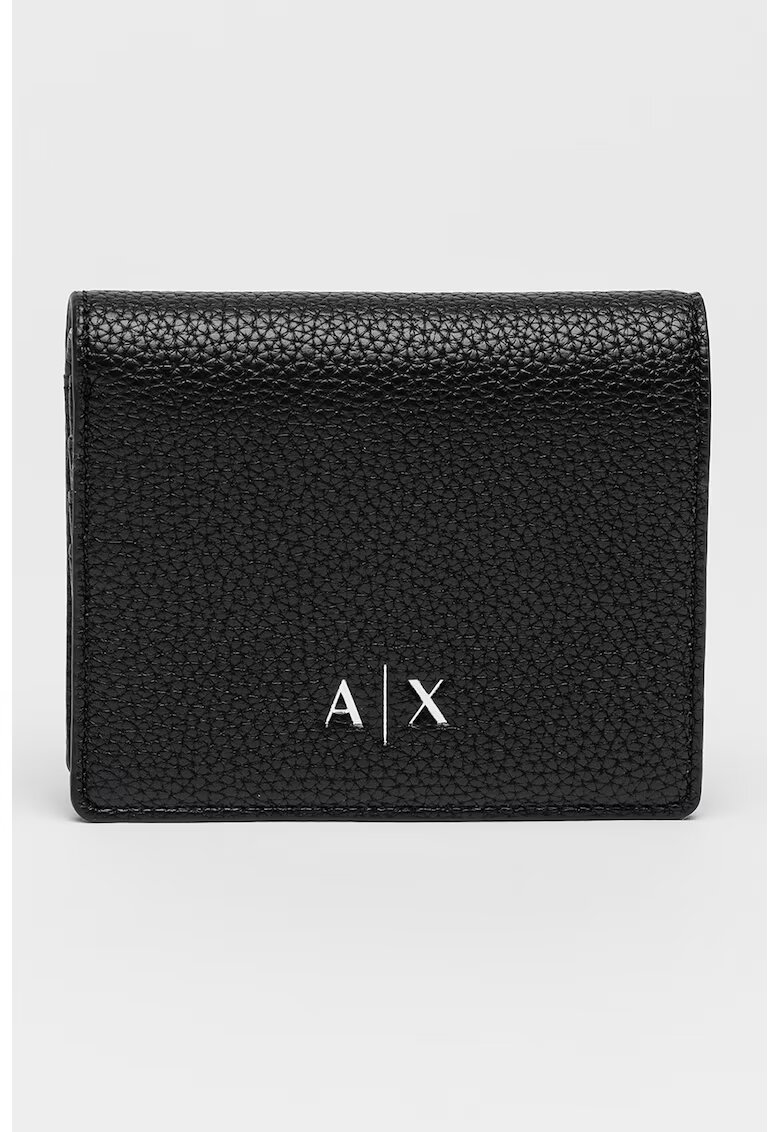 Armani Exchange Portofel mic pliabil din piele ecologica - Negru