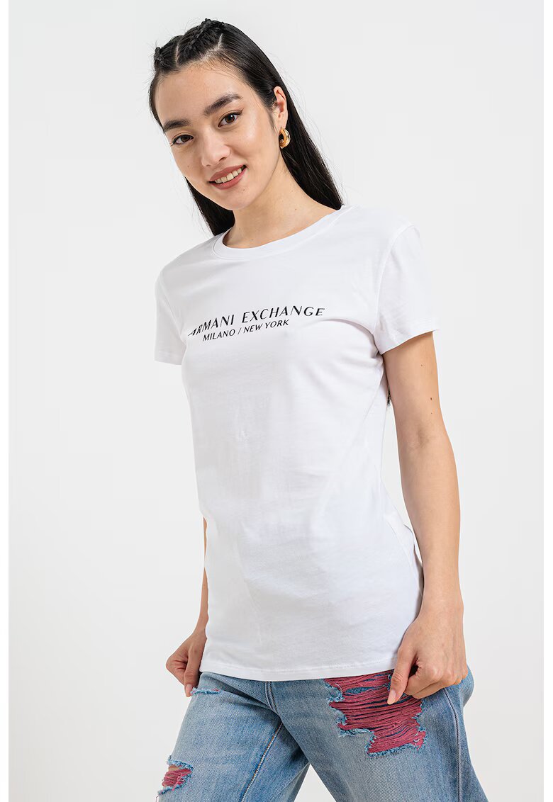 Armani Exchange Tricou cu imprimeu logo - Alb